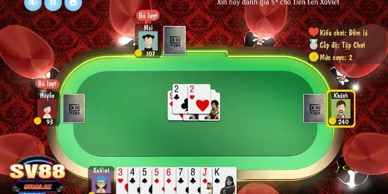 Luật chơi cơ bản bài tiến lên đếm lá SV88